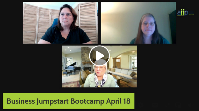 Screenshot from LinkedIn live with AIIP24 bootcamp presenters Jennifer Burke, Janel Kinlaw, and Margaret King