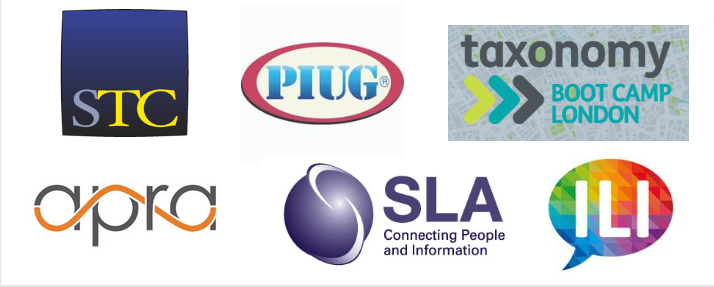 Allied organizations:  STC, PIUG, APRA, SLA, Taxonomy Bootcamp, Internet Librarian International